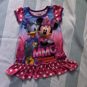 EUC Disney Minnie Mouse Club Toddler Girl Nightgown Sz 2T